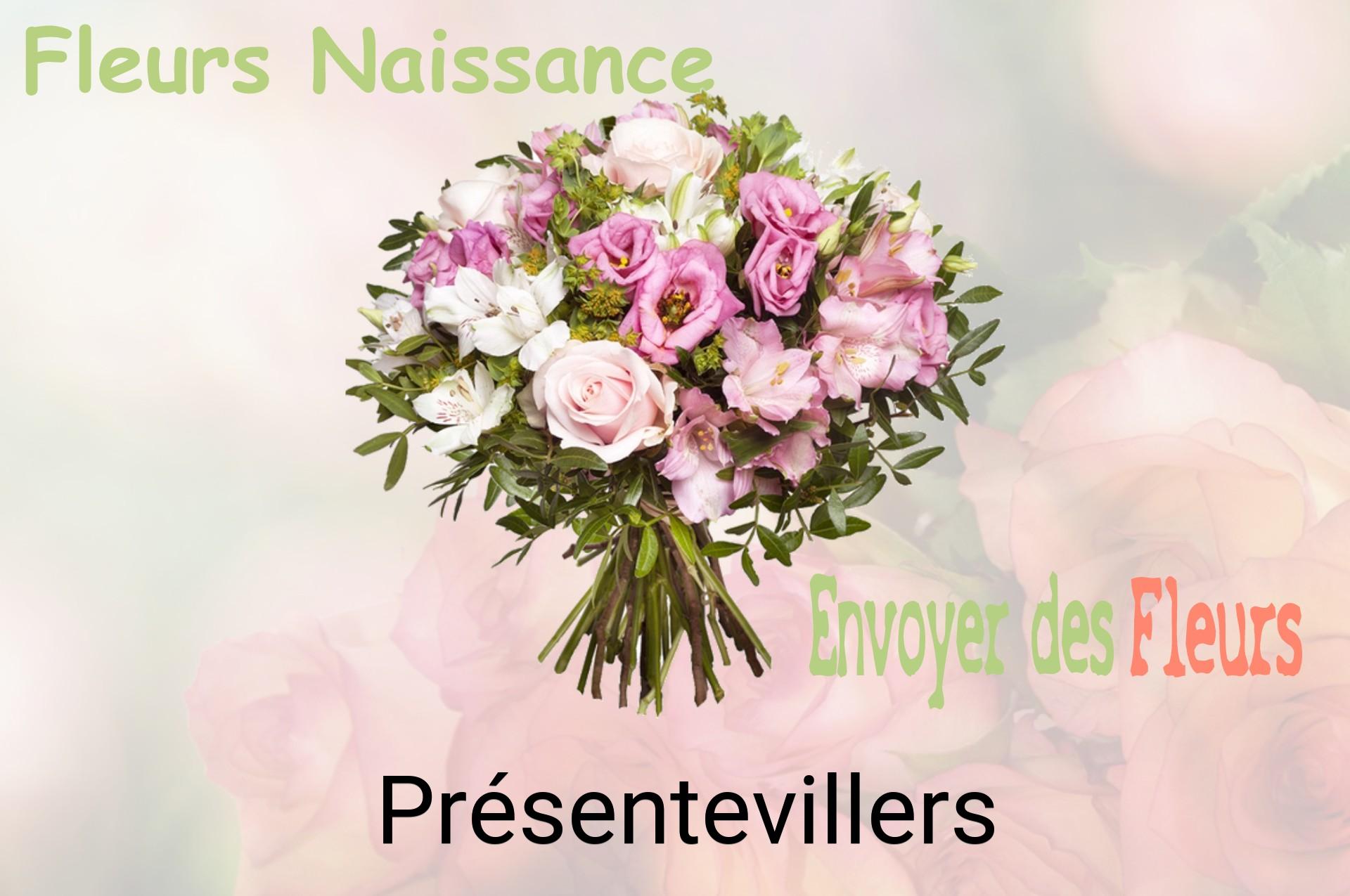 Bouquet de fleurs de naissance livré à Présentevillers